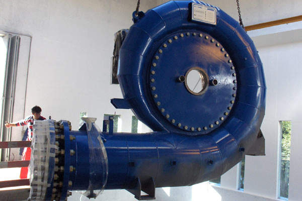 The Francis turbine was installed at the power house in September 2008.
