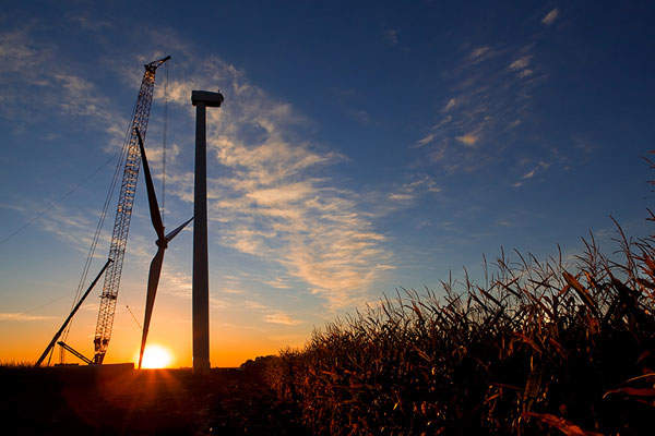 The wind farm features GE 1.5MW turbines. Image courtesy of Xcel Energy.