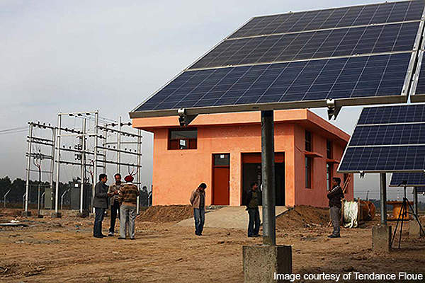 Onsite substation at the Awan PV solar power plant. Image courtesy of Tendance Floue.