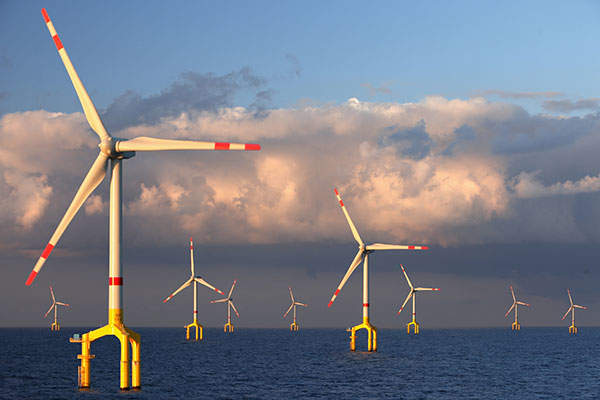 Bard Offshore 1, located 100km north-west of Borkum Island in the German North Sea, is the world's remotest offshore wind farm. Image: courtesy of BARD.